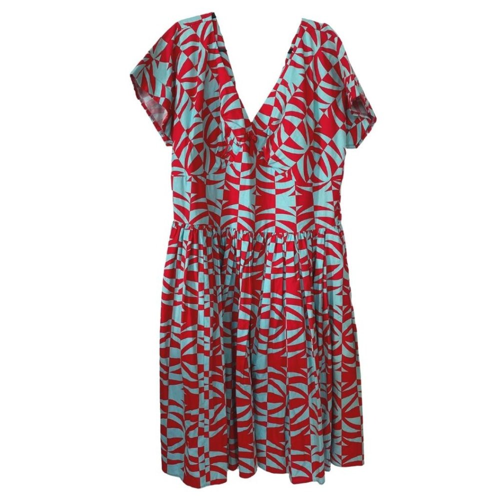 Bernie Dexter V Neck Cotton Dress GUC Size 2X